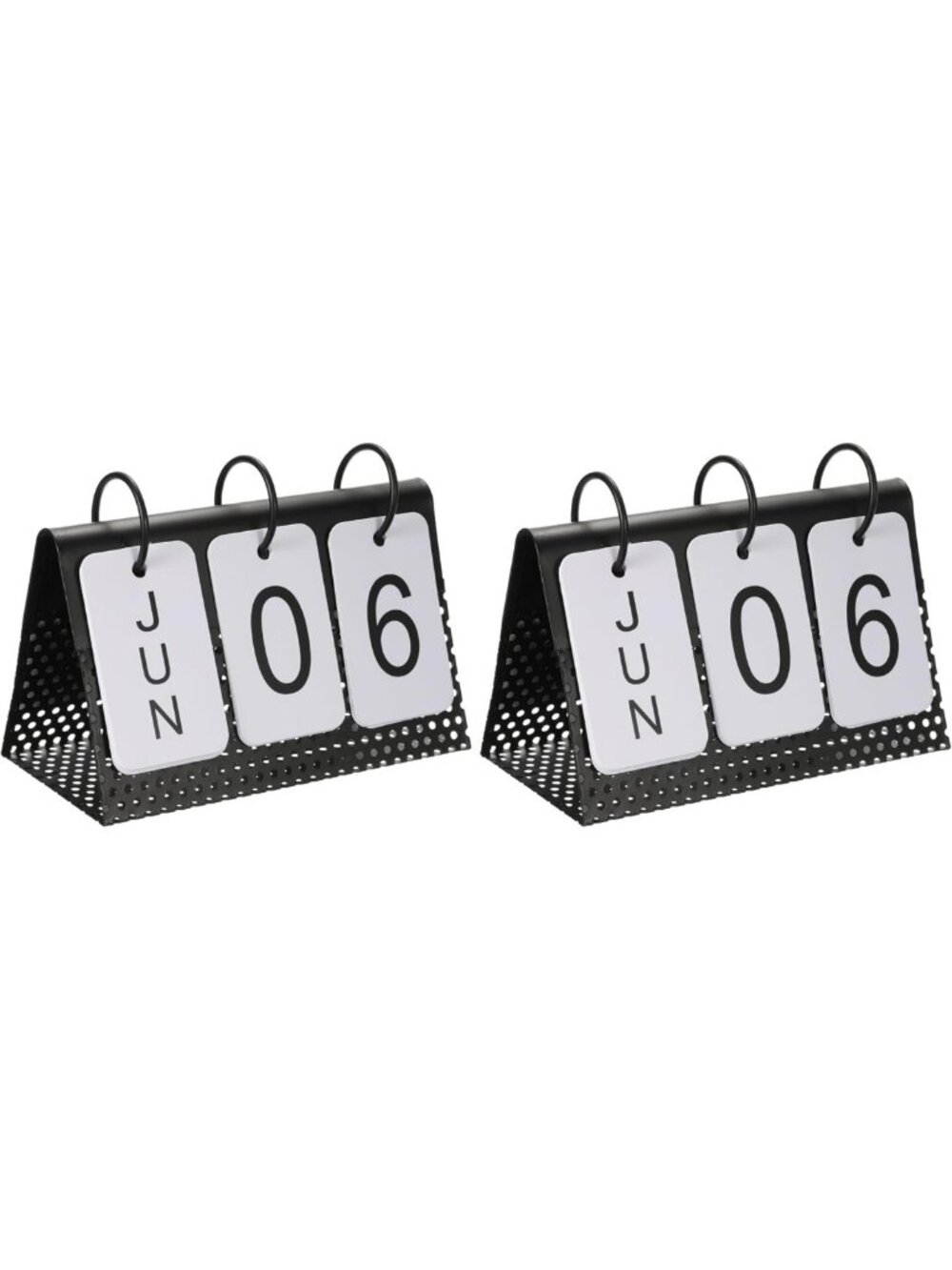 Vintage Wood Perpetual Flip Calendar - Desk Decor for Home & Office (Set of 2)
